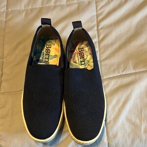 Born Dark Blue Knit Slip-Ons